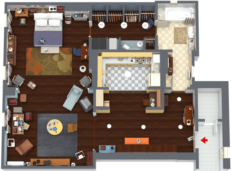 Sex and the city 3D floor plan layout